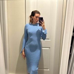 Zara Light Blue Long Sleeve Dress